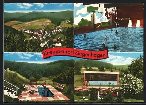 AK Ziegenhagen / Witzenhausen, Inneres Hallenbad, Swimming-Pool, Spielplatz