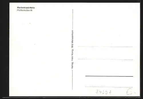 AK Pfaffenhofen / Württ., Partie an der Marienfried-Halle