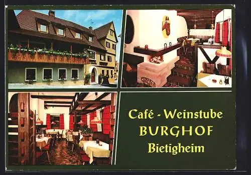 AK Bietigheim / Bissingen, Café-Weinstube Burghof, Inh., Gerhard Volz