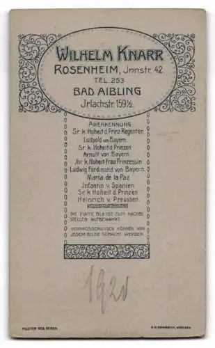 Fotografie Wilhelm Knarr, Bad Aibling, Irlachstr. 159 1 /2, Bürgerlicher Herr mit Schnauzbart