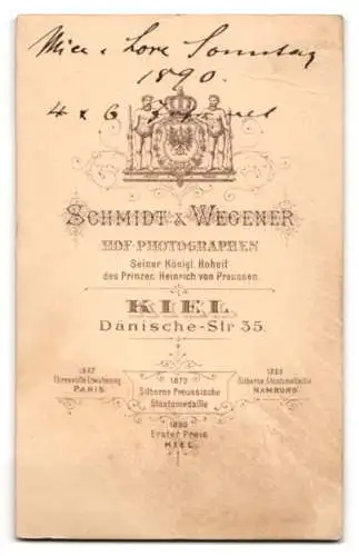 Fotografie Schmidt & Wegener, Kiel, zwei kleine Mädchen Mia und Lore Sonntag, 1890