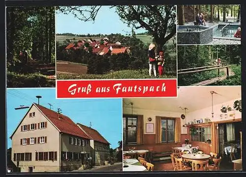 AK Fautspach, Gasthof zur Linde, Ortsansicht