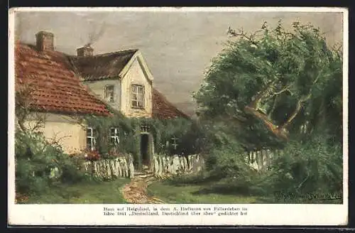 Künstler-AK Helgoland, Haus auf der Insel