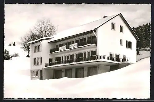AK Todtnauberg /Schwarzwald, Hotel-Cafe Rübezahl G. Hollmann im Winter
