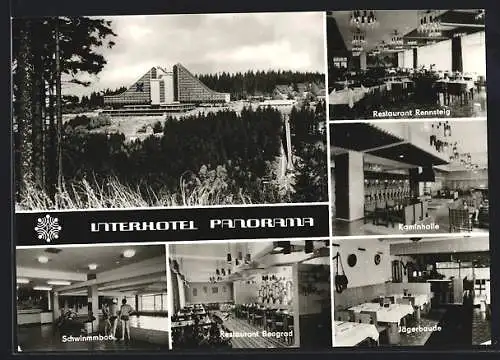 AK Oberhof, Interhotel Panorama, Restaurant Rennsteig, Kaminhalle, Schwimmbad