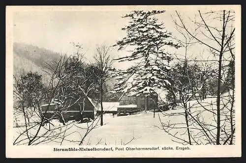 AK Kleinolbersdorf /Oberhermersdorf, Sternmühle im Winter