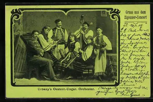 AK Urbany`s Oesterr.-Ungar. Orchester in Trachten, Zigeuner-Concert