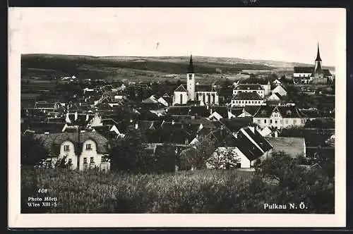 AK Pulkau /N. Ö., Ortsansicht aus der Vogelschau