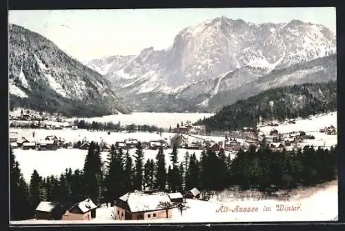 AK Alt-Aussee, Blick auf den Ort im Winter