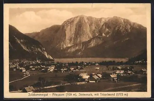 AK Altaussee /Steiermark, Ortsansicht mit Trisselwand aus der Vogelschau
