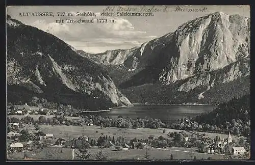 AK Alt-Aussee /Salzkammergut, Teilansicht mit See und Trisselwand
