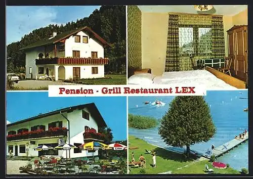 AK Maria Wörth /Kärnten, Restaurant Lex / Pension Gabi, Badende am Wörthersee