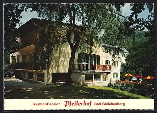 AK Bad Gleichenberg /Stmk., Gasthof-Pension Pfeilerhof mit Garten