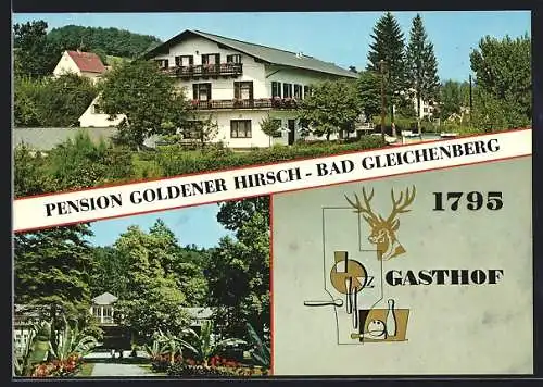 AK Bad Gleichenberg, Gasthof-Pension Goldener Hirsch F. u. M. Monschein