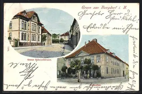 AK Burgdorf i. H., Ratskeller, Grosse Bahnhofstrasse