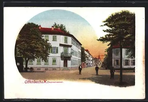 AK Offenbach /Main, Domstrasse bei Dämmerung