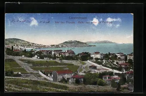 AK Constantinople, Iles des Princes, Halki vue prise de Prinkipo