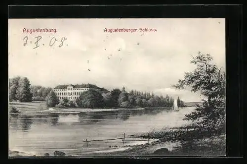 AK Augustenburg, Flusspartie am Augustenburger Schloss