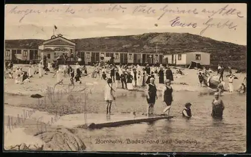 AK Sandvig /Bornholm, Badegäste am Strand