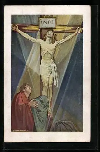 Künstler-AK Es ist vollbracht, Christus am Kreuz