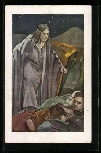 Künstler-AK Gethsemane, Bibelszene