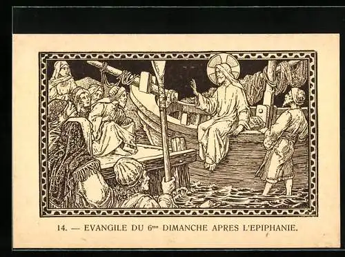 Künstler-AK Szenen aus der Bibel 14., Evangile du 6me Dimanche apres l`Epiphanie