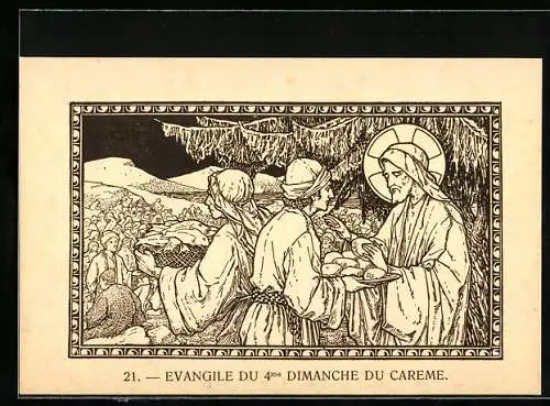 Künstler-AK Szenen aus der Bibel 21., Evangile du 4me Dimanche du Careme
