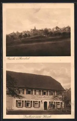 AK Buoch im Remstal, Gasthaus z. Hirsch, Ortsansicht