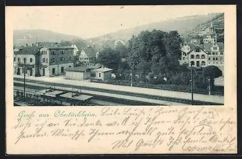 AK Obertürkheim, Bahnhof mit Bahnsteigen