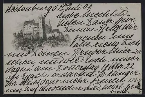 Lithographie Starzach, Schloss Weitenburg