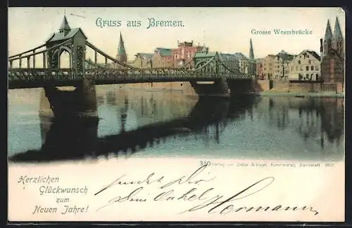 AK Bremen, grosse Weserbrücke