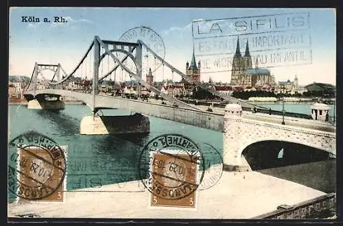 AK Köln-Deutz, Partie an der Hindenburgbrücke