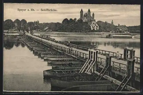 AK Speyer a. Rh., Schiffbrücke