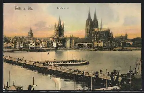 AK Köln, Totalansicht mit Dom