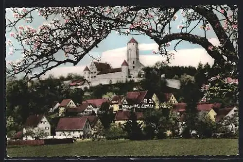 AK Niederalfingen /Kreis Aalen, Teilansicht mit Burg