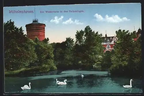 AK Wilhelmshaven, Der Wasserturm in den Parkanlagen