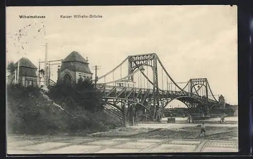 AK Wilhelmshaven, Knabe an der Kaiser Wilhelm-Brücke