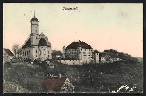 AK Hohenstadt / Aalen, Kirche und Schloss