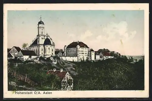 AK Hohenstadt O.A. Aalen / Aalen, Kirche und Schloss