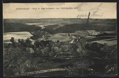 AK Hohenstadt / Aalen, Blick in das Kochertal vom Schlossgarten aus