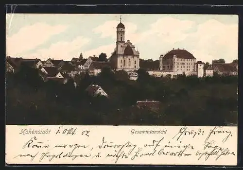 AK Hohenstadt / Aalen, Gesamtansicht mit Schloss und Kirche