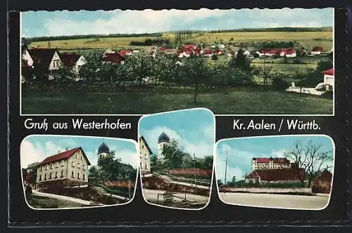 AK Westerhofen /Kr. Aalen, Teilansicht, Kirche, Ortspartie