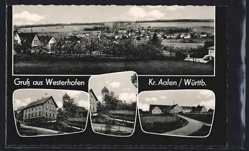 AK Westerhofen /Kr. Aalen, Teilansicht, Kirche, Ortspartie