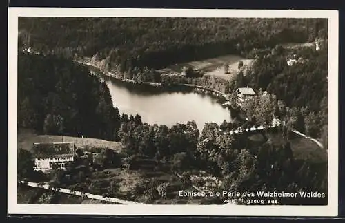 AK Ebnisee, Luftbild vom Welzheimer Wald mit See