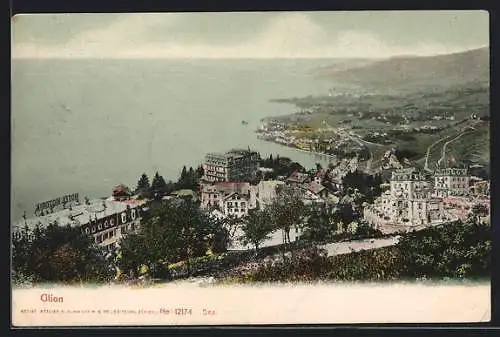 AK Glion, Panorama mit Hotel
