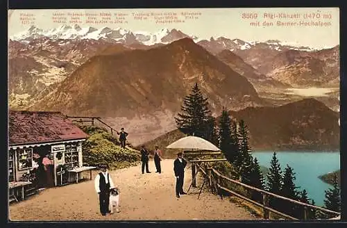 AK Rigi-Känzeli, Partie im Ort mit den Berner-Hochalpen