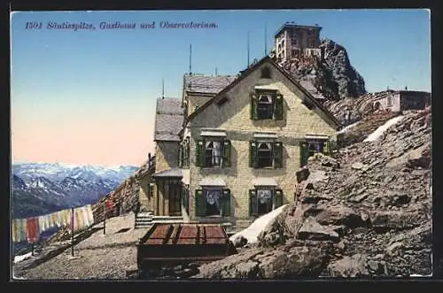 AK Säntis, Waschtag am Gasthaus und Observatorium auf der Säntisspitze