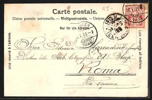 AK Morges, Uferpartie mit Mann und Baum