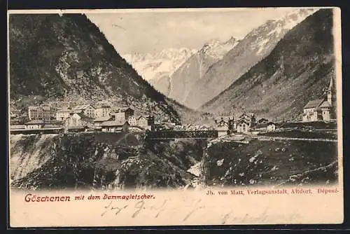 AK Göschenen, Teilansicht mit dem Dammagletscher