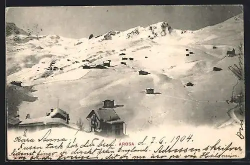 AK Arosa, Panorama im Schnee